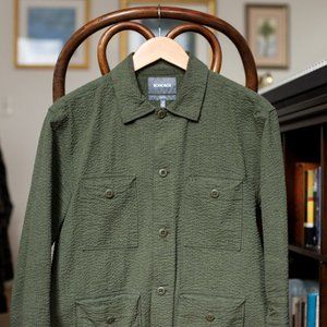 Bonobos Mens' Seersucker Chore Shirt in Olive Green (Size S)